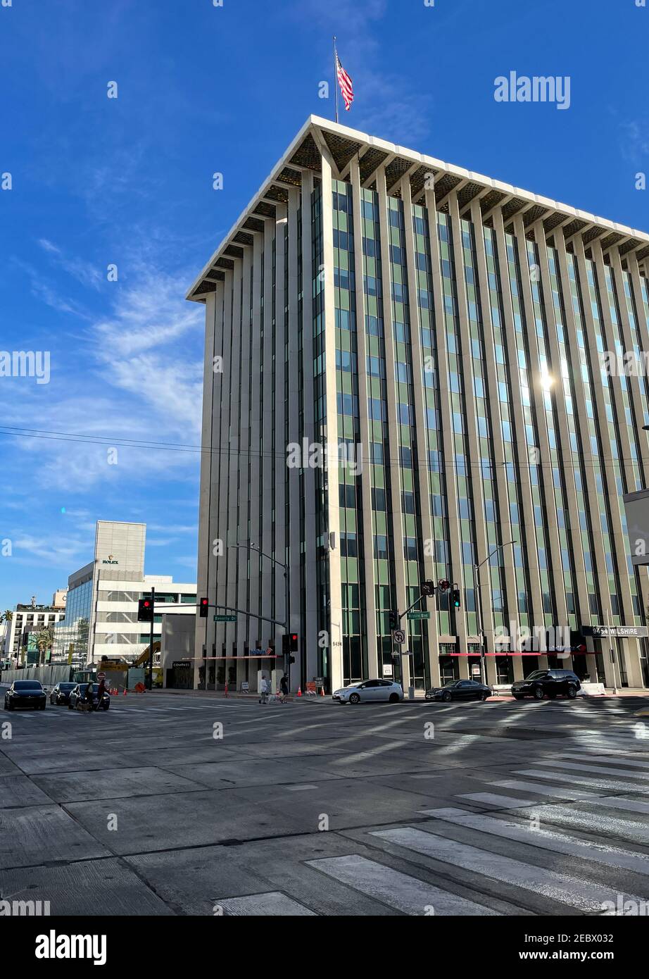 Beverly Hills, CA USA Jan 20, 2021 Street view of Bank of America