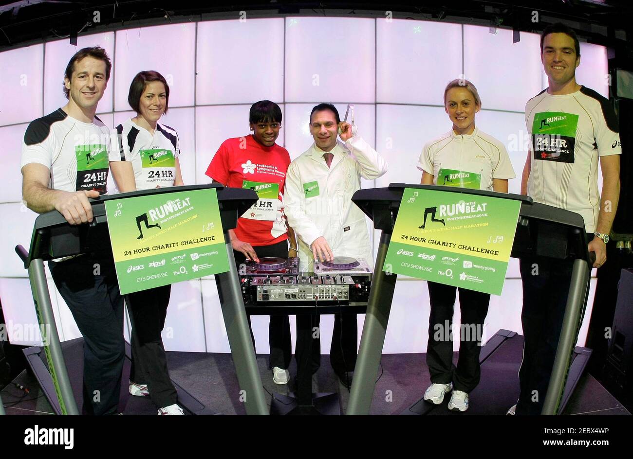 General Sport Run the Beat 'Music Half Marathon' Launch - Sound Nightclub, Leicester Square, London - 26/2/10 (From to right) Player Andy Gomarsall, Athletes Helen Clitheroe, Perri Shakes