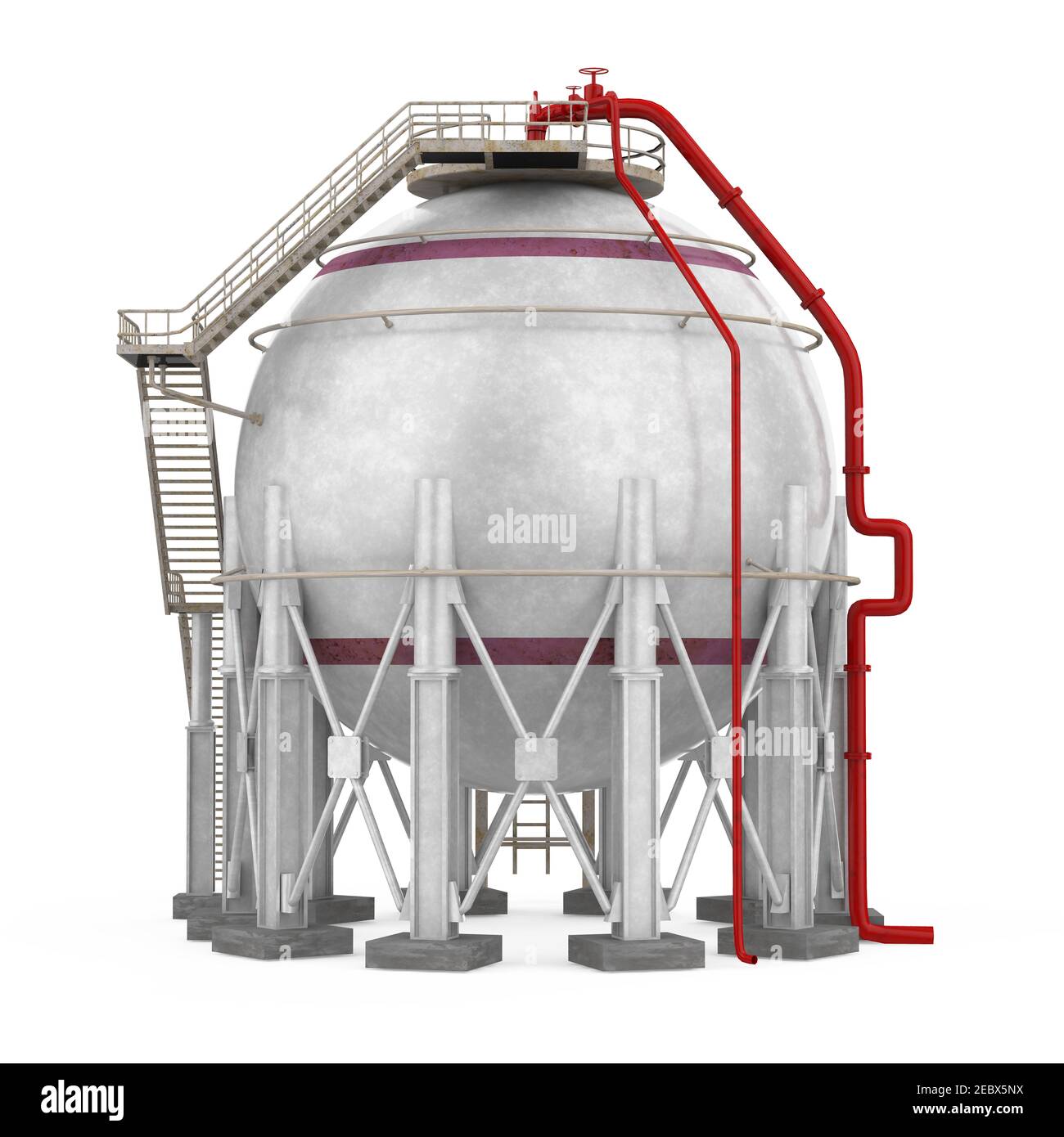 Spherical Storage Tank Isolated Stock Photo