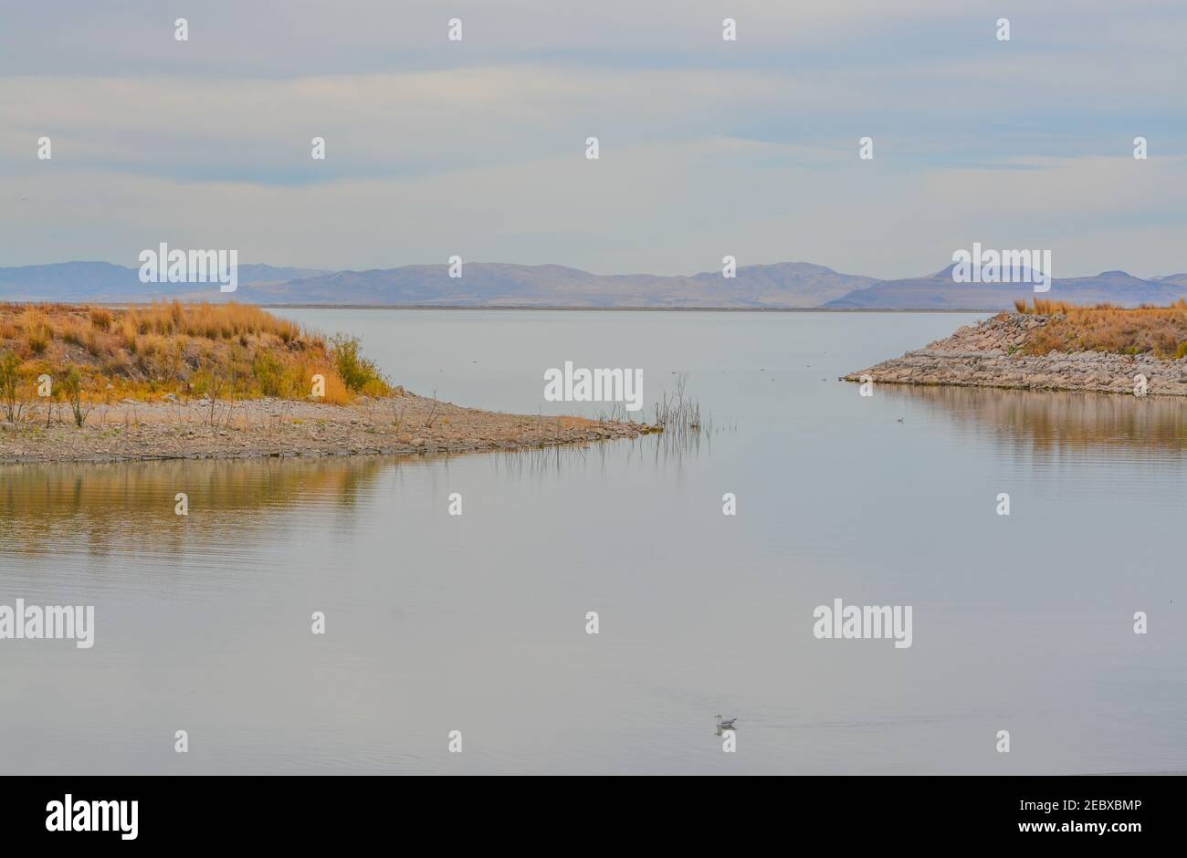 A marina on the reservoir bay of Willard Bay State Park in Box Elder