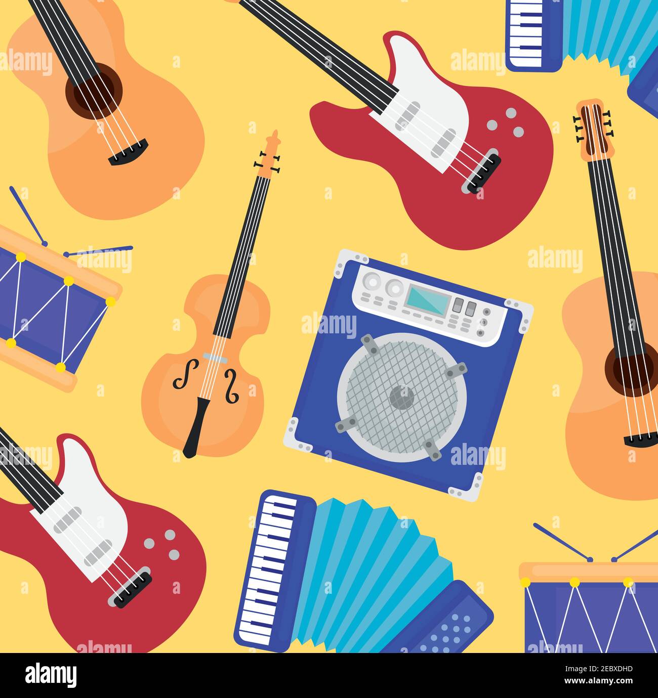 pattern-of-musical-instruments-set-icons-stock-vector-image-art-alamy