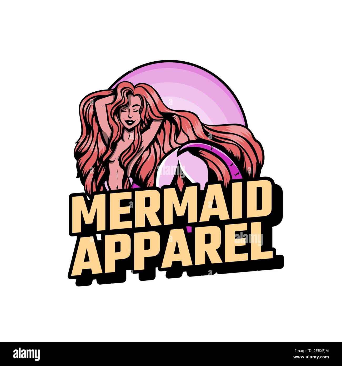 beach apparel brand logo featuring a mermaid Stock Photo Alamy