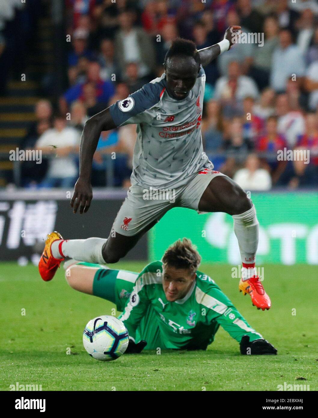 Soccer Football - Premier League - Crystal Palace v Liverpool - Selhurst Park, London, Britain - August 20, 2018  Liverpool's Sadio Mane scores their second goal                      REUTERS/Eddie Keogh  EDITORIAL USE ONLY. No use with unauthorized audio, video, data, fixture lists, club/league logos or 'live' services. Online in-match use limited to 75 images, no video emulation. No use in betting, games or single club/league/player publications.  Please contact your account representative for further details. Stock Photo