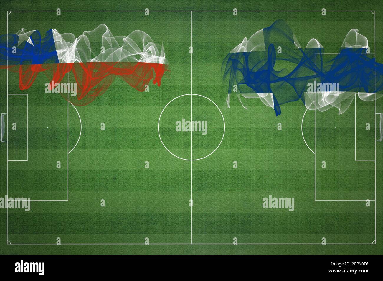 Chile vs Finland Soccer Match, national colors, national flags, soccer