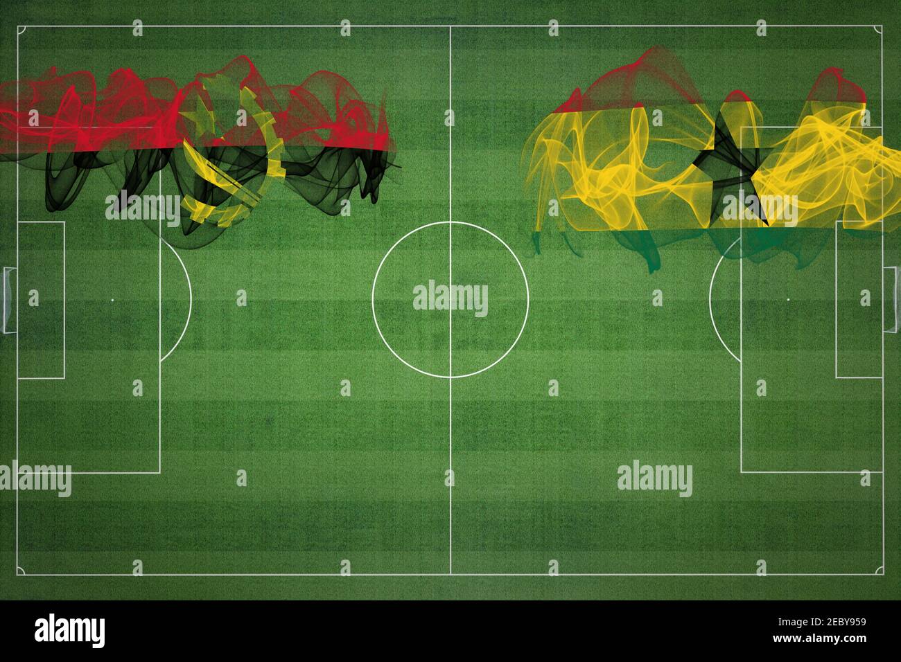 Angola vs Ghana Soccer Match, national colors, national flags, soccer