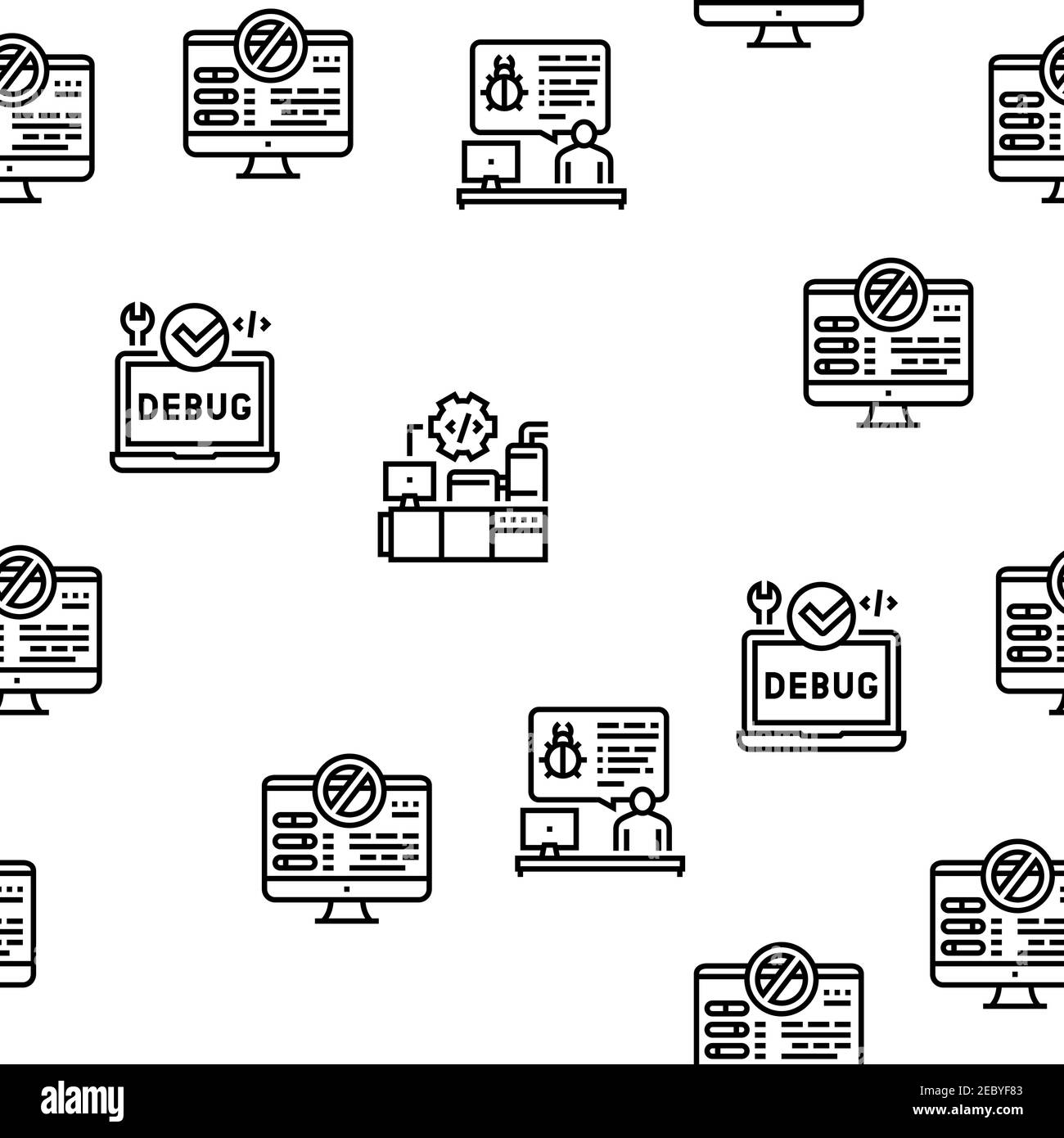 Debugging vector Black and White Stock Photos & Images - Alamy