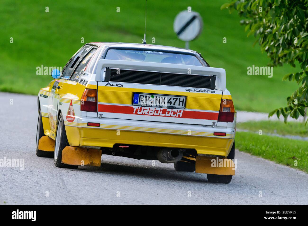 windischgarsten, austria, 15 sep 2017, austrian rallye legends, arboe rallye , competition for vintage race cars and rallye cars, audi quattro Stock Photo