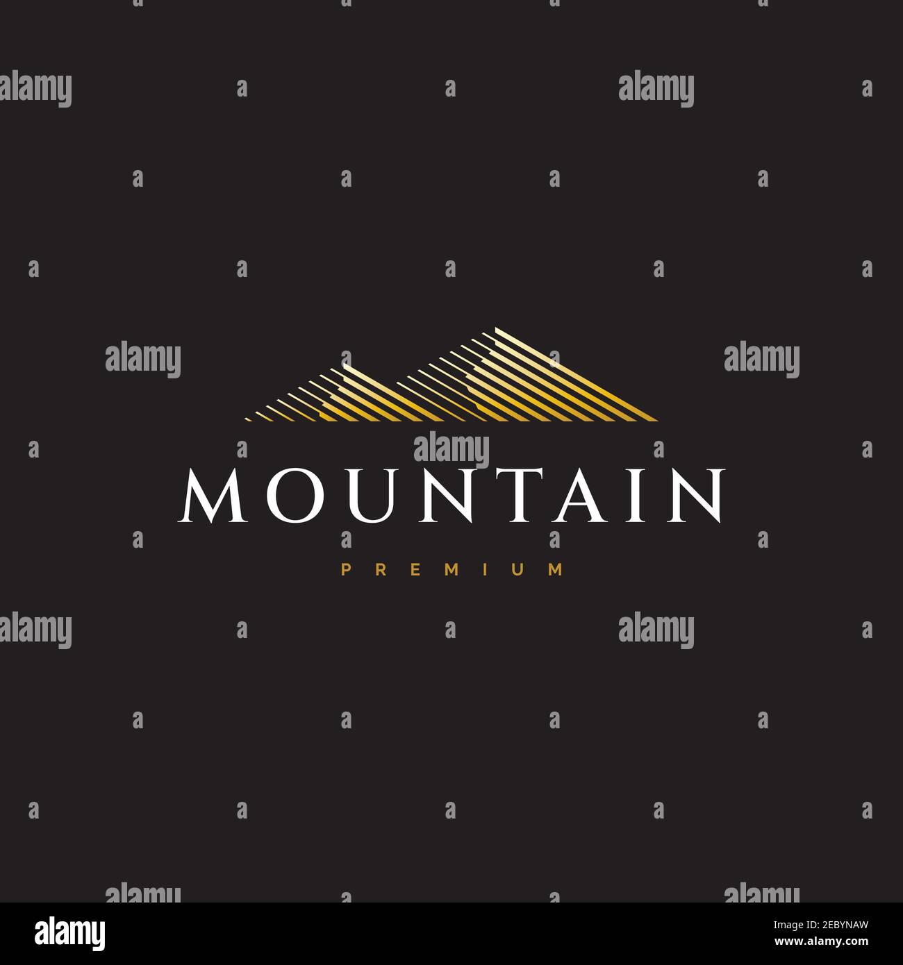 Premium mountain logo design illustration vector template Stock Vector