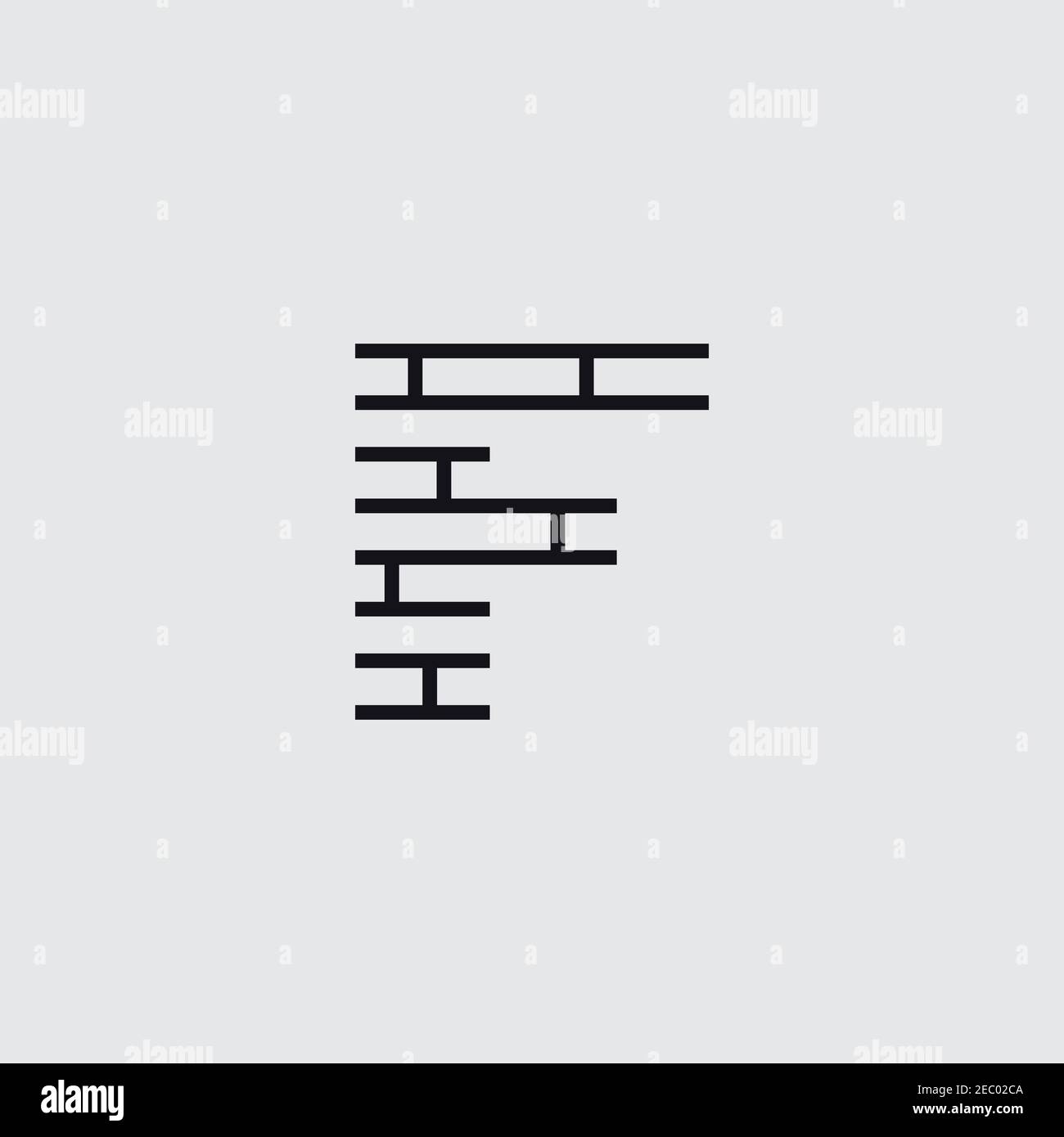 Construction letter F with brick illustration logo design vector template Stock Vector