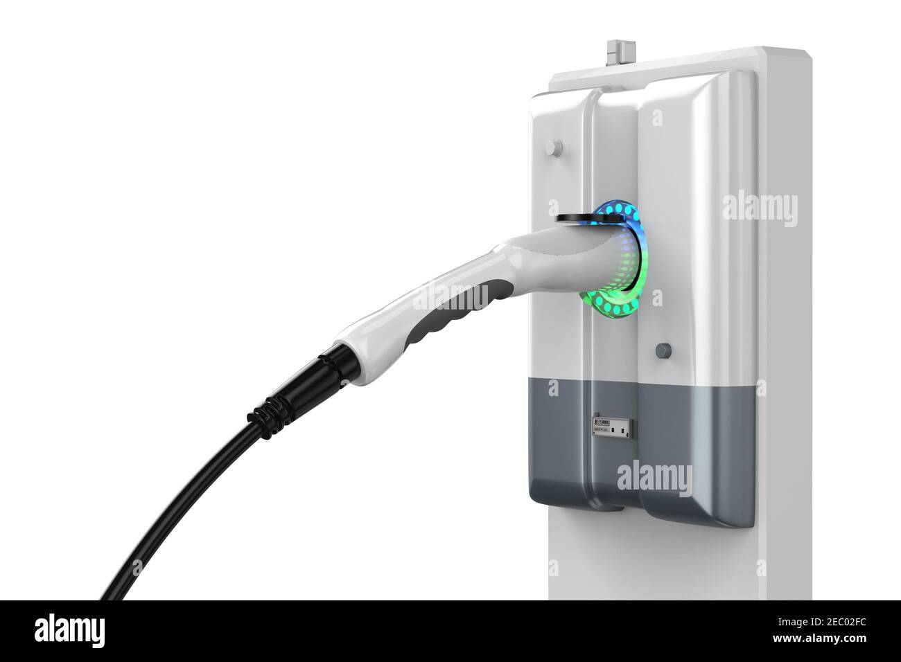 3d rendering EV charging stations or electric vehicle recharging ...
