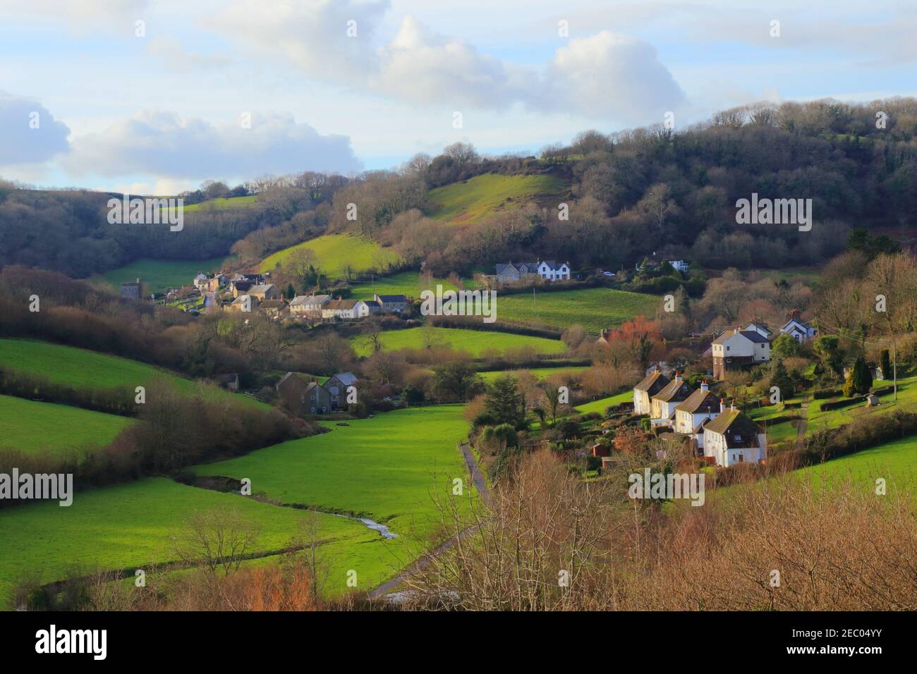 Picturesque village of Branscombe in Devon, UK Stock Photo