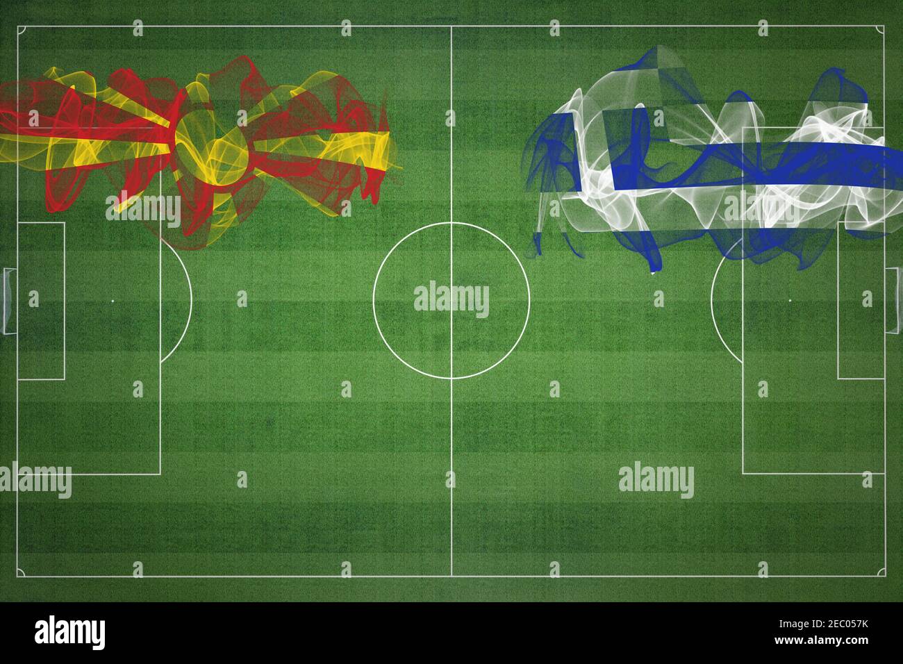 North Macedonia vs Greece Soccer Match, national colors, national flags