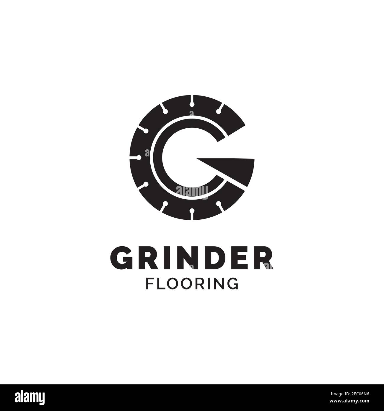 Initial G Grinder for flooring logo design Stock Vector