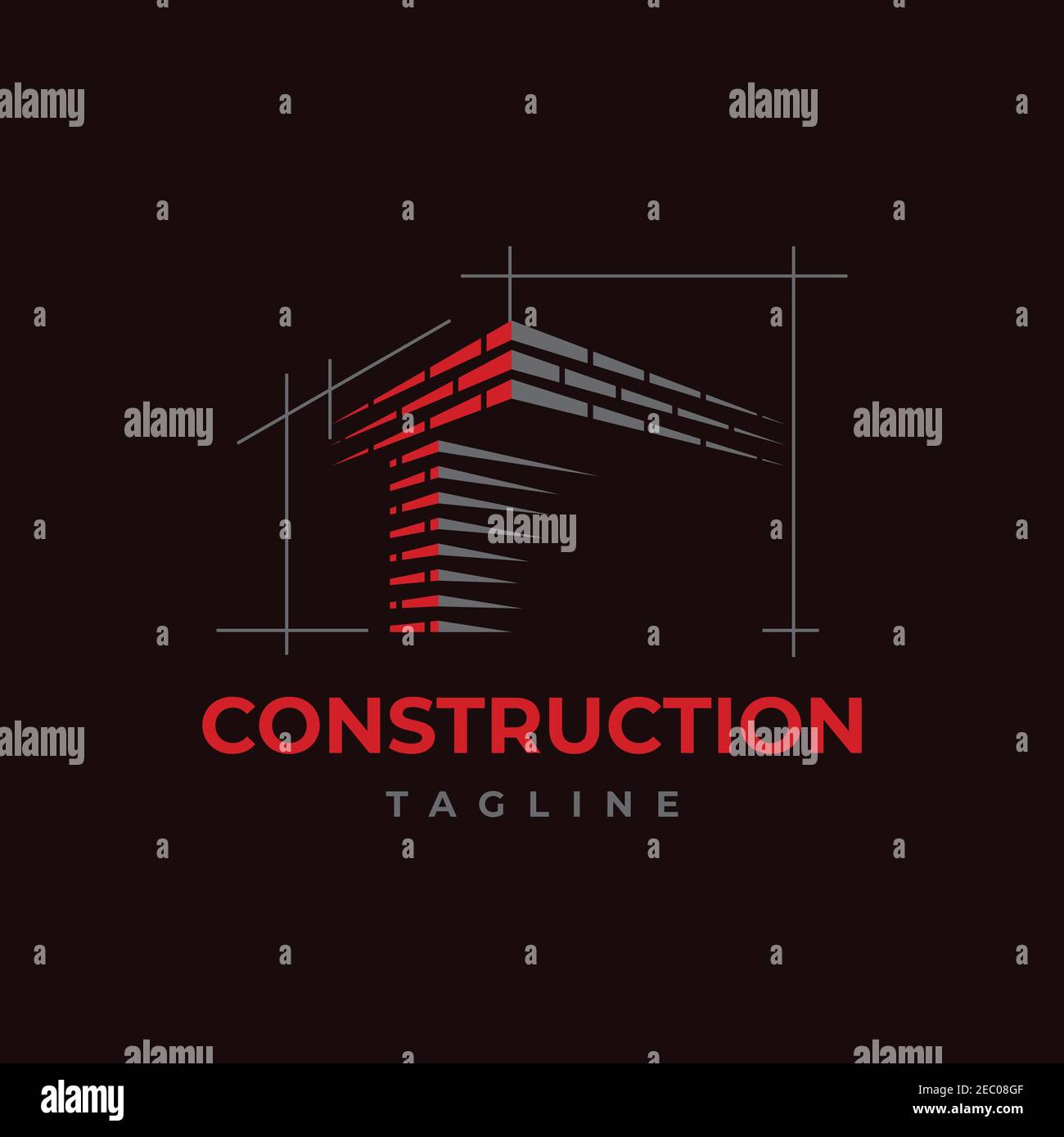 Home build symbol logo design vector template. Brick work with letter T illustration Stock Vector