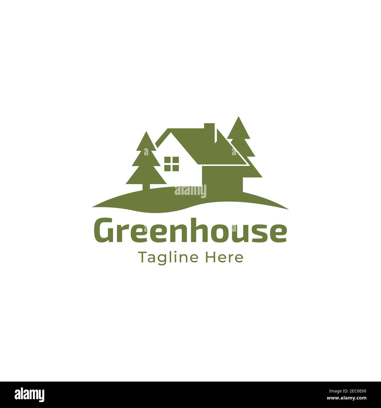 House with tree illustration logo design symbol vector template Stock ...