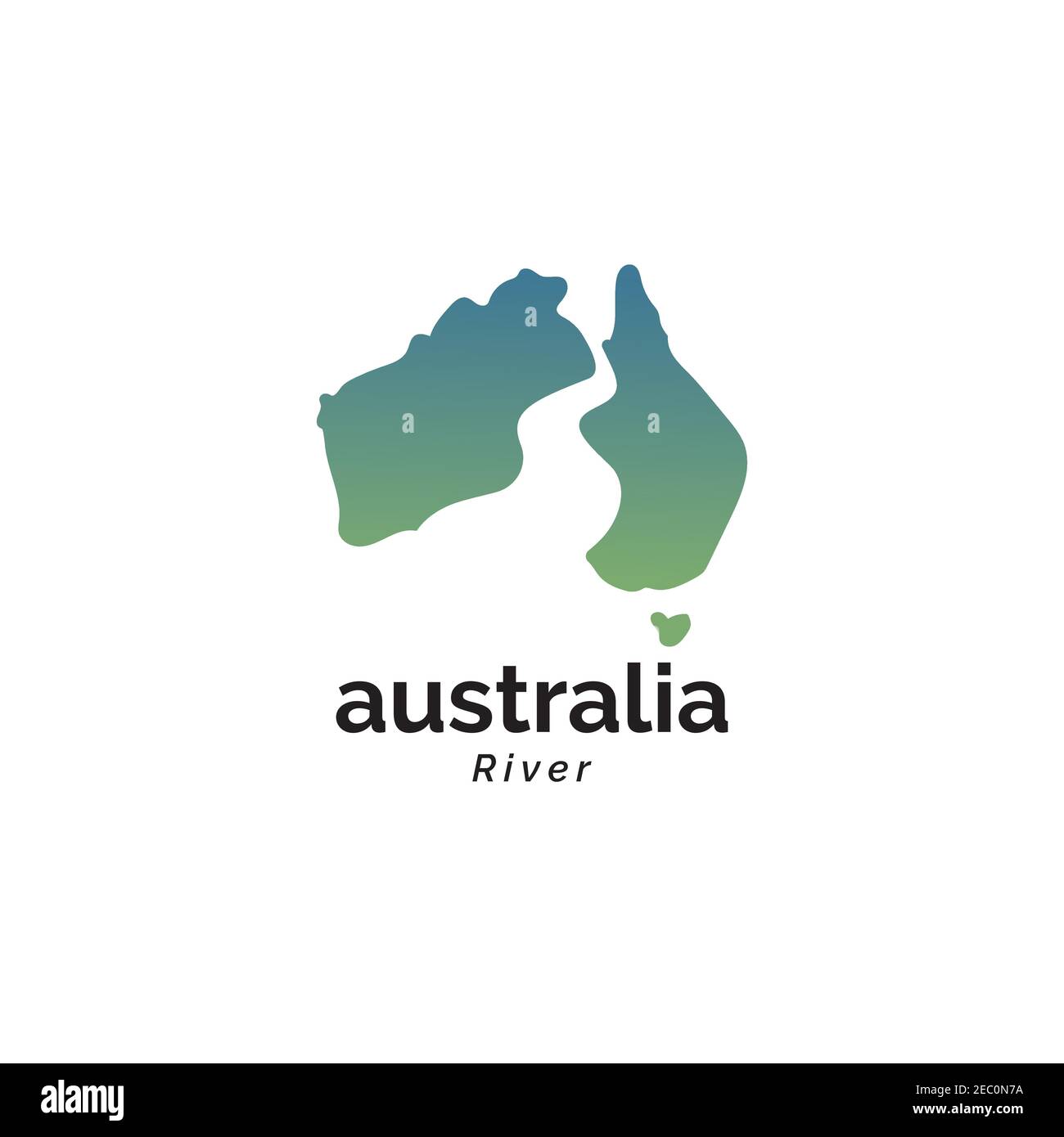 Australia river illustration logo design vector template Stock Vector