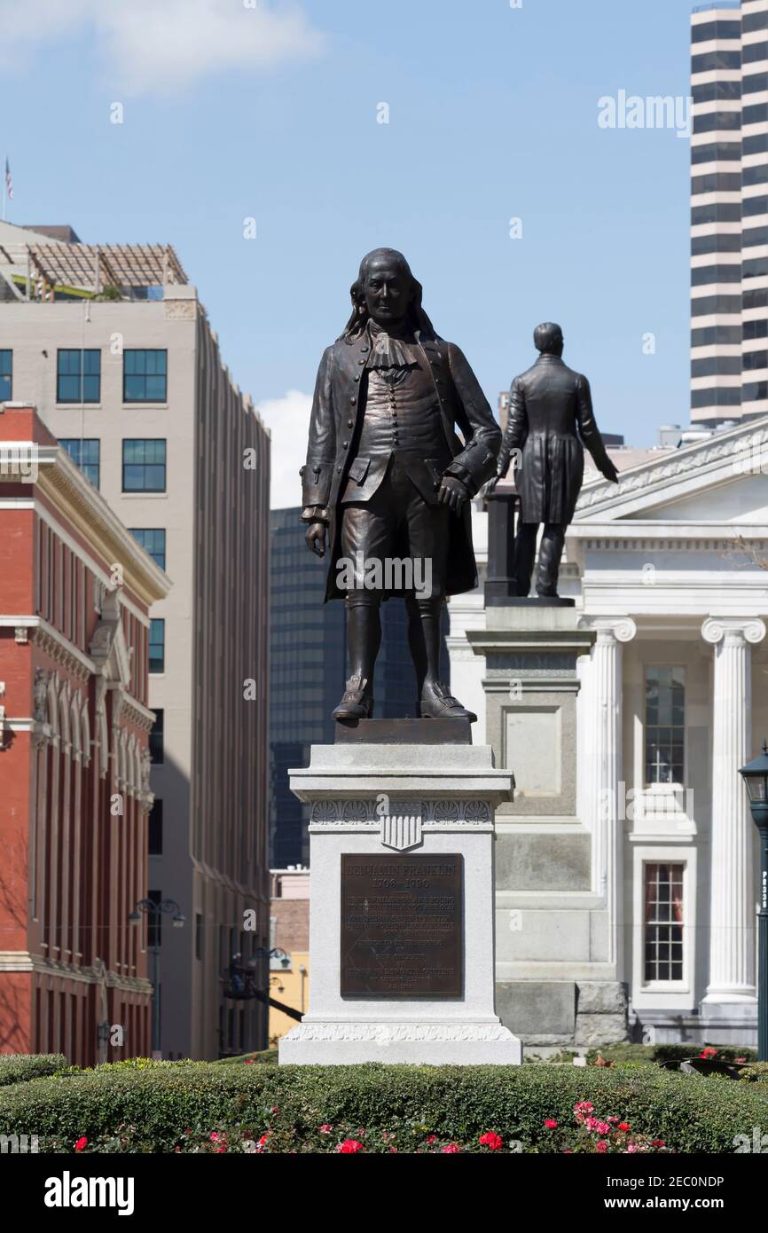 Statue of Benjamin Franklin, Lafayette Square, New Orleans Stock Photo