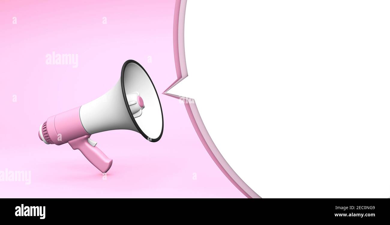 Download Pink Megaphone And Bubble On A Pink Background Template With Copy Space For Text For Design 3d Render Stock Photo Alamy