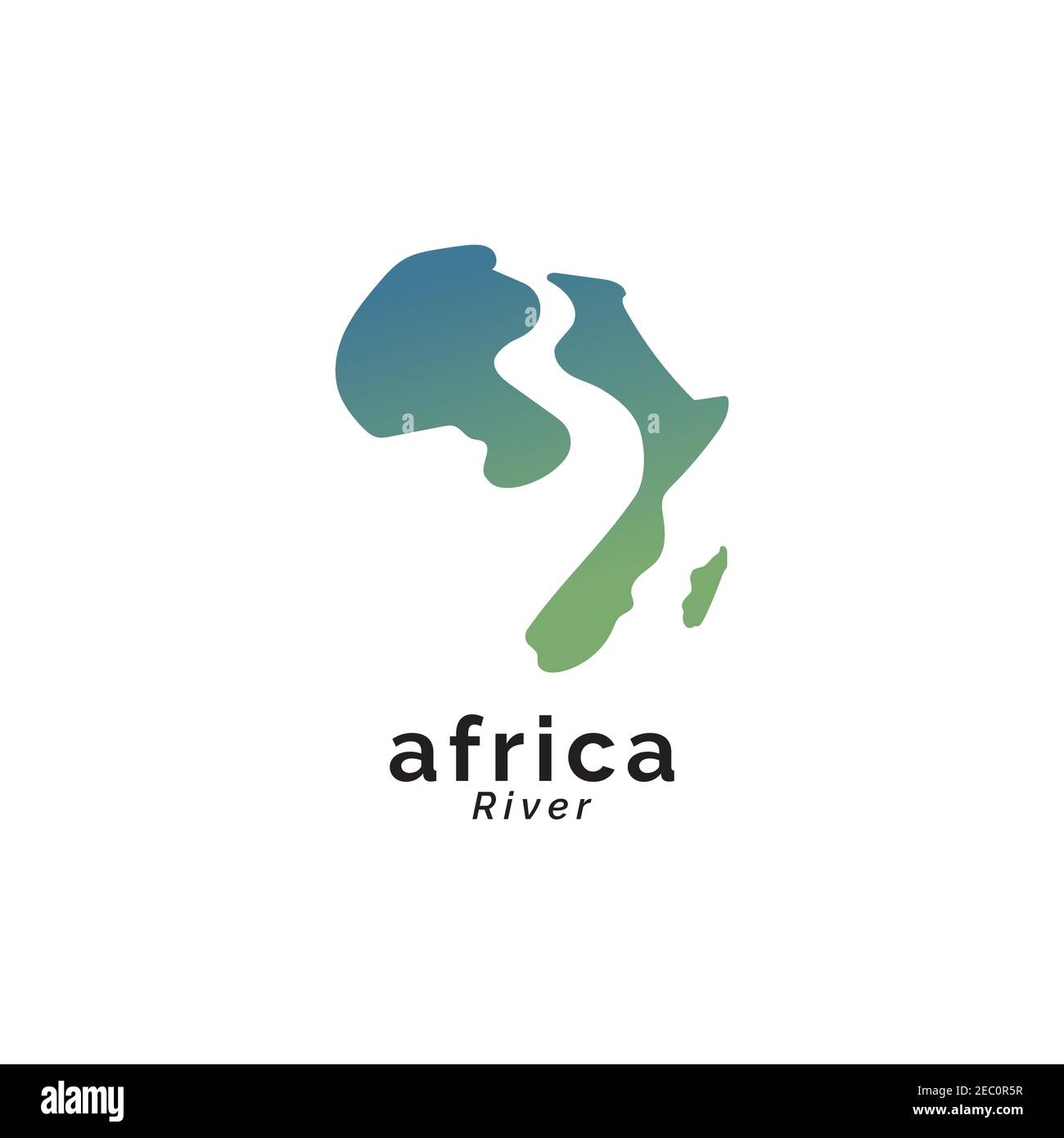 Africa river illustration logo design vector template Stock Vector