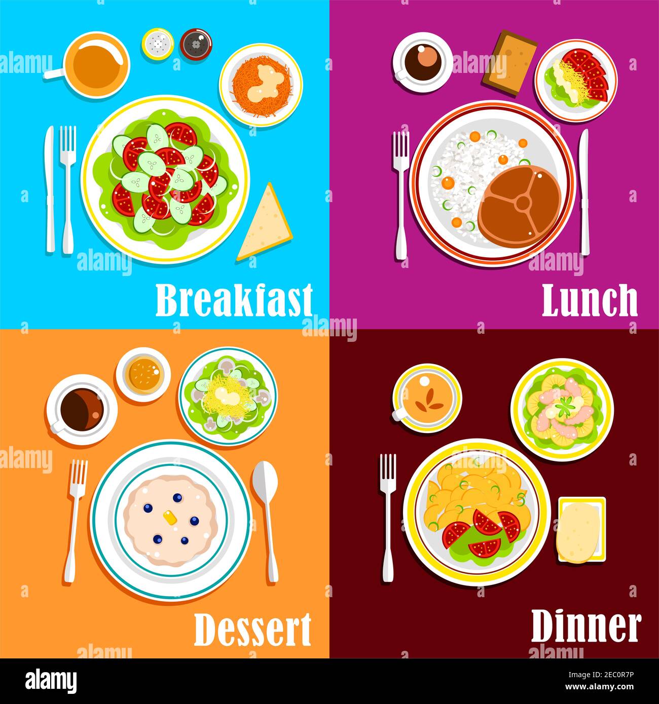 Continental cuisine Stock Vector Images - Alamy