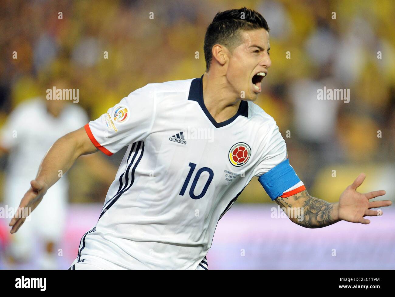 June 7 16 Pasadena Ca Usa Colombia Midfielder James Rodriguez 10 Celebrates His Goal Scored Against Paraguay During The First Half In The Group Play Stage Of The 16 Copa America Centenario