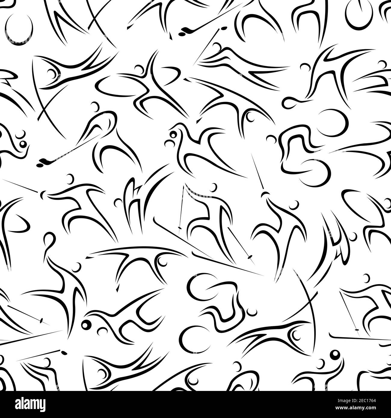 Black and white seamless pattern of abstract athlete figures. Tennis ...