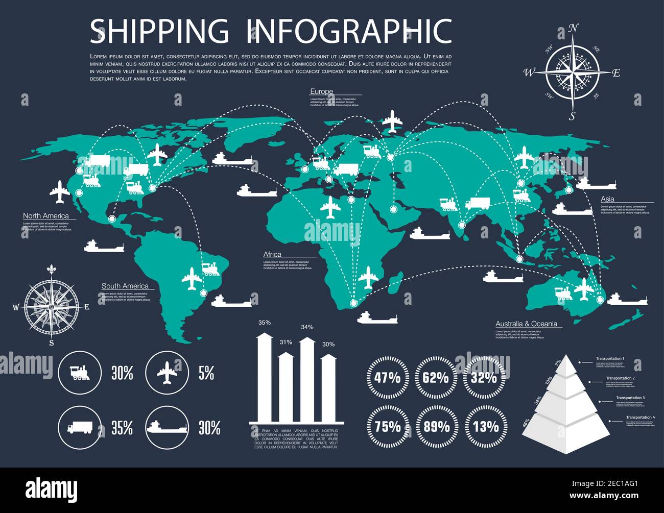 Global Shipping Route Map High Resolution Stock Photography and Images 