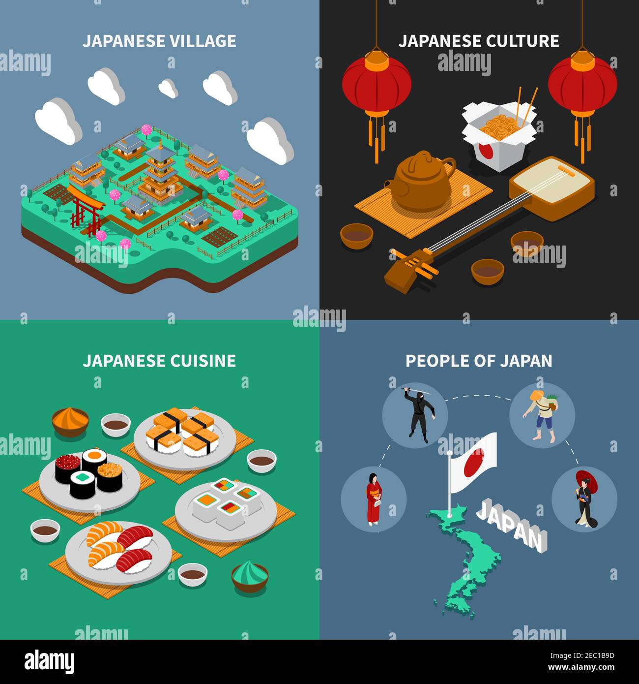 Japanese cultural village Stock Vector Images - Alamy