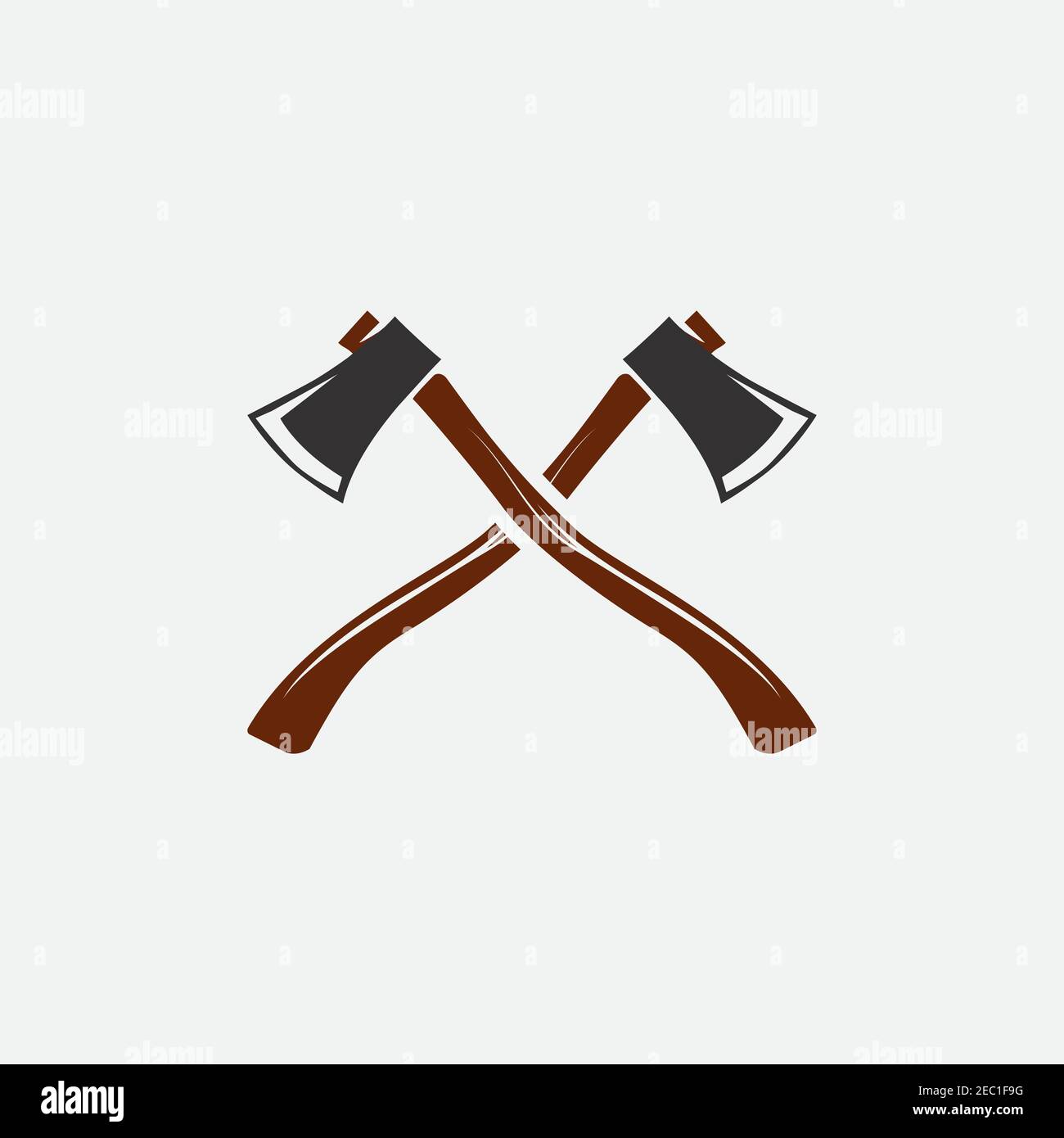 Cross axe symbol logo design vector template Stock Vector