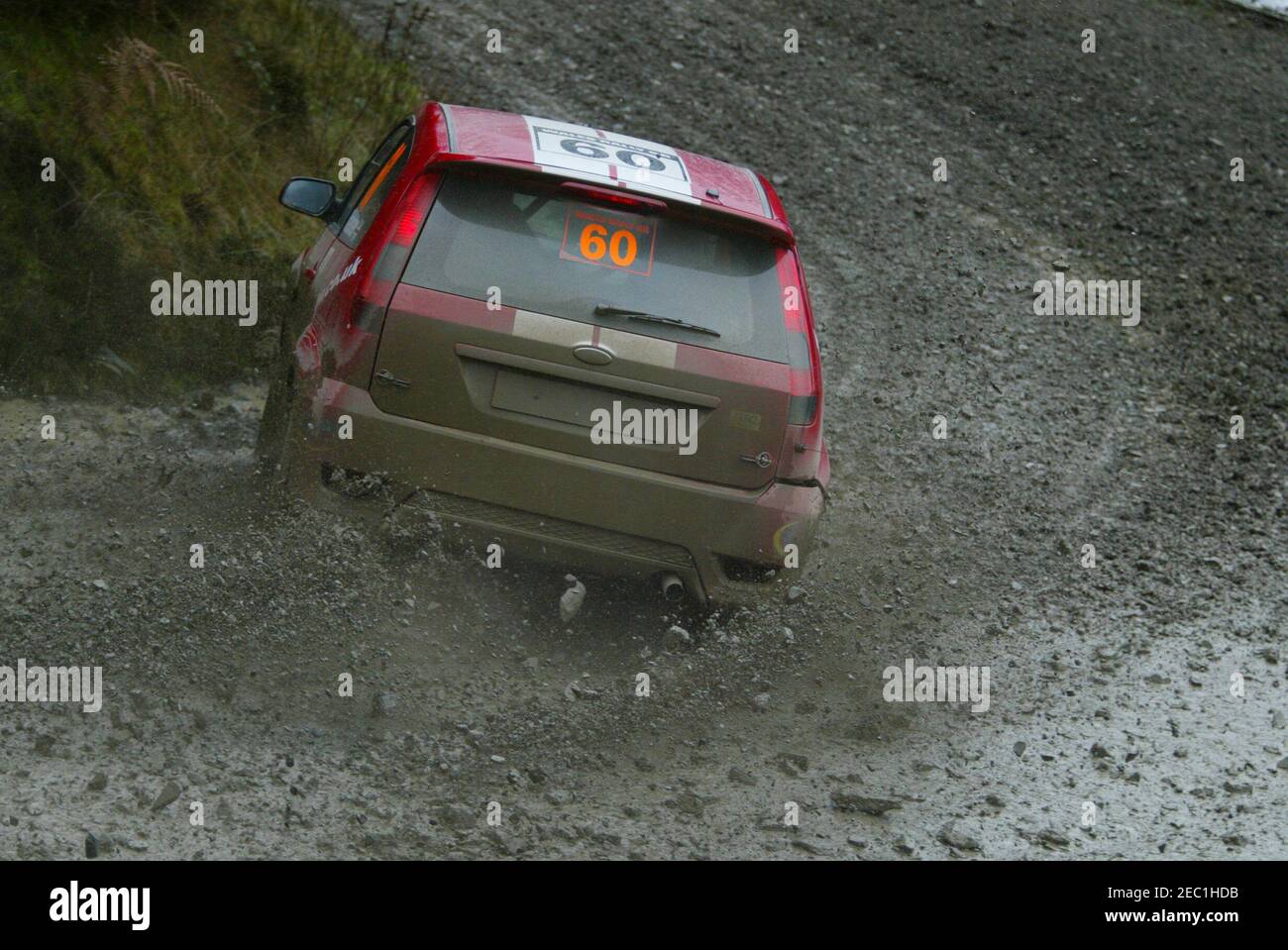 2006 WORLD RALLY CHAMPIONSHIP BRITISH LEG RACED AT BRECHFA FOREST NEAR CARMARTHEN IN WEST WALES Stock Photo