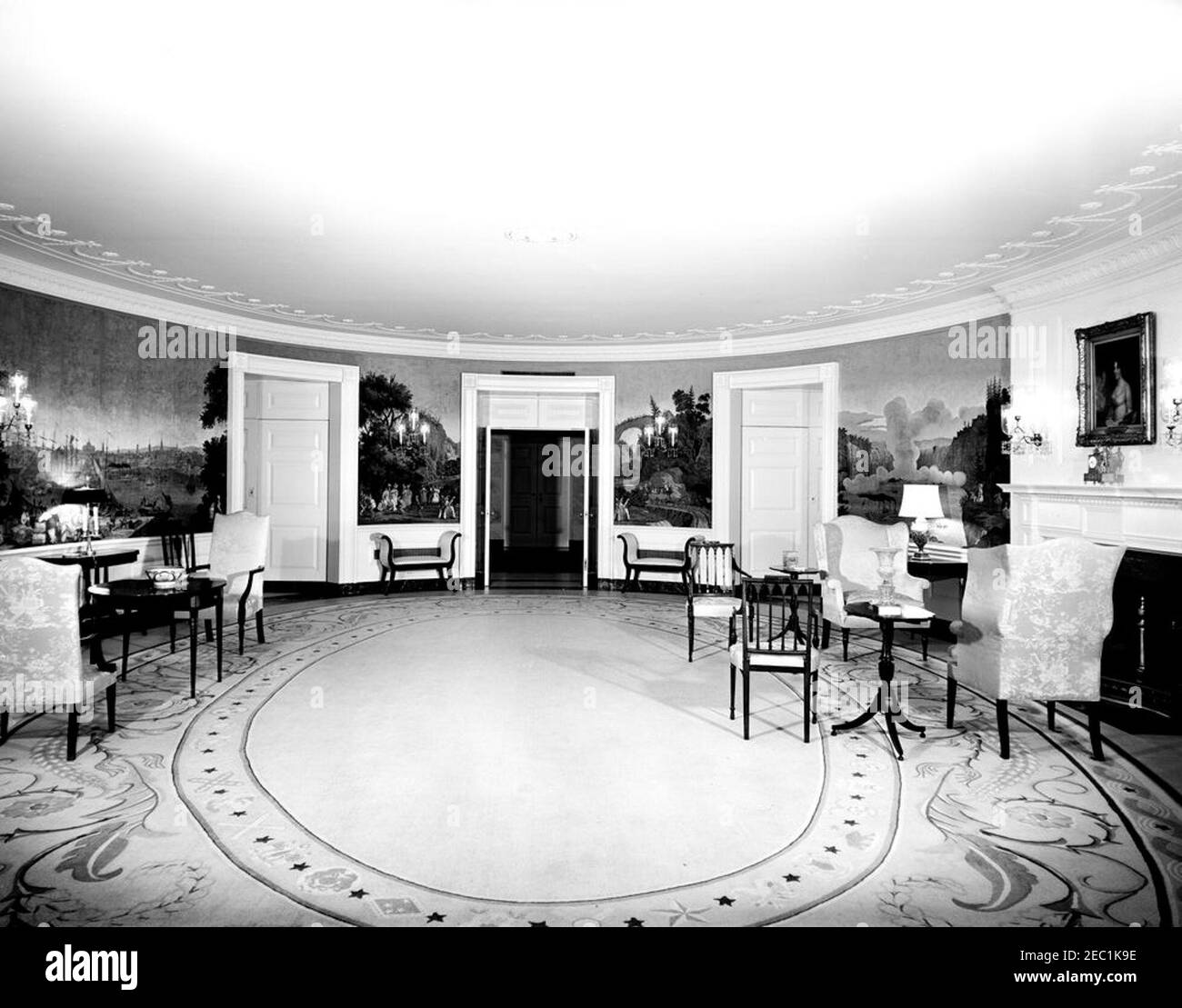 White House Rooms State Dining Room, Diplomatic Reception Room. View