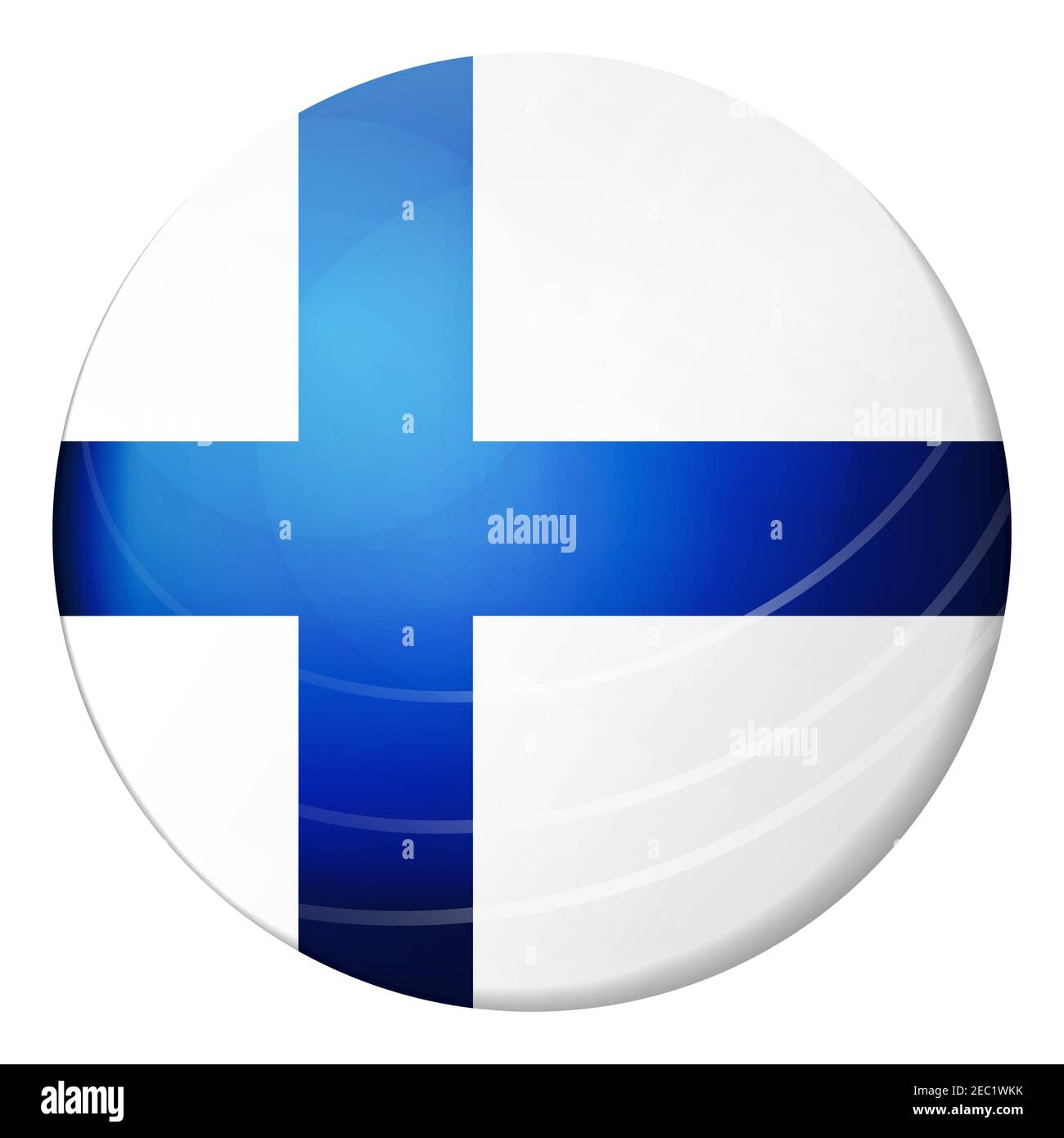 Glass light ball with flag of Finland. Round sphere, template icon