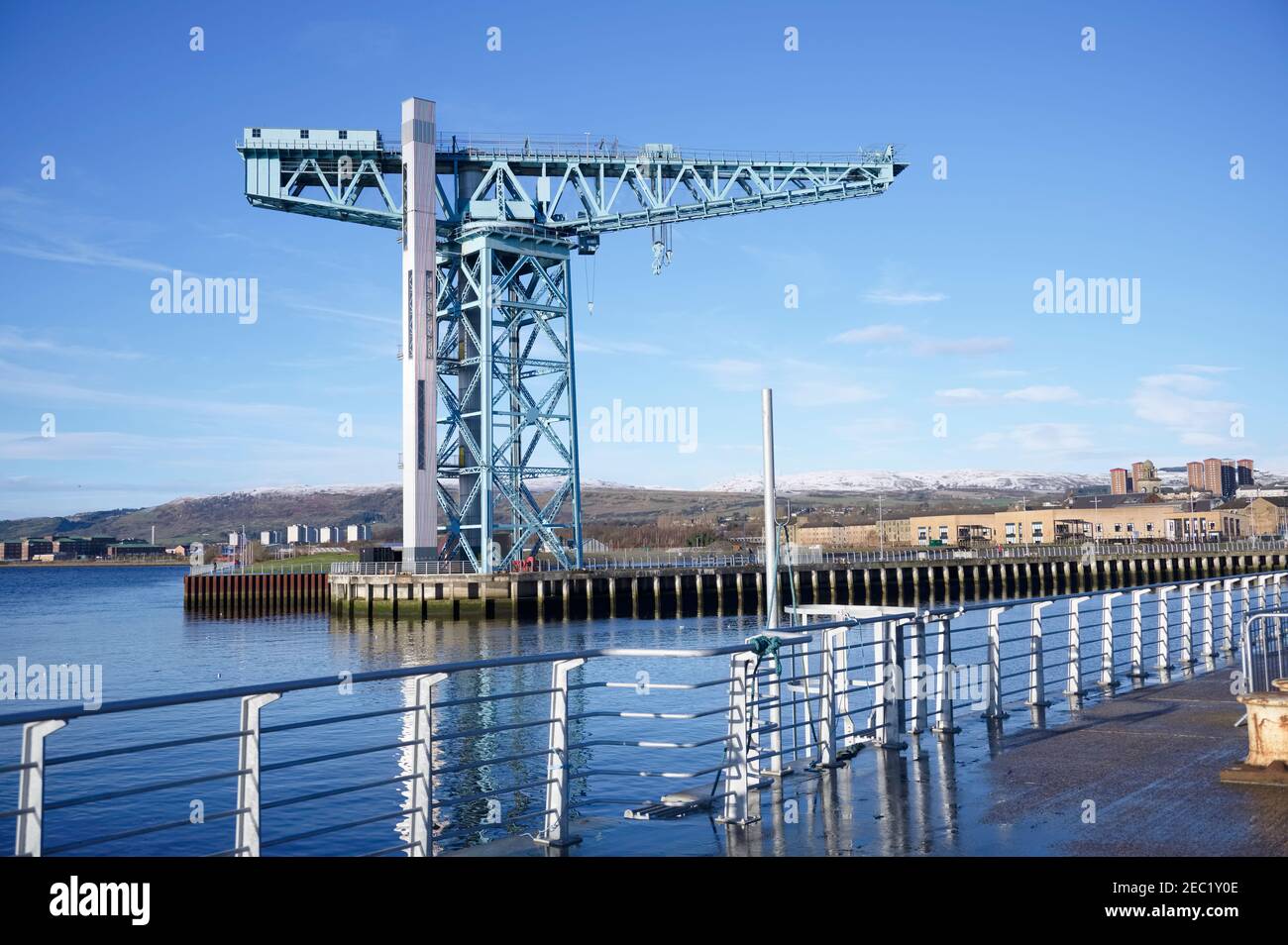 Shipbuilding titan crane in Clydebank Glasgow Scotland Stock Photo