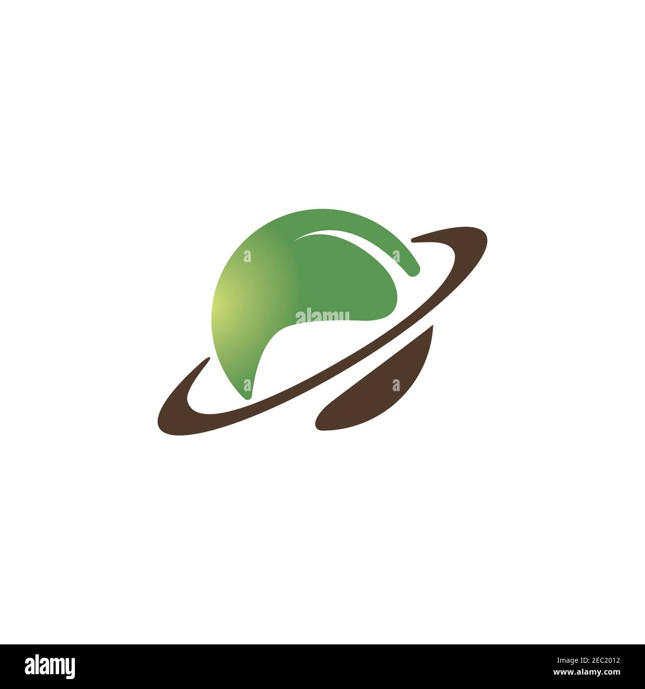 Green earth illustration logo design vector template Stock Vector