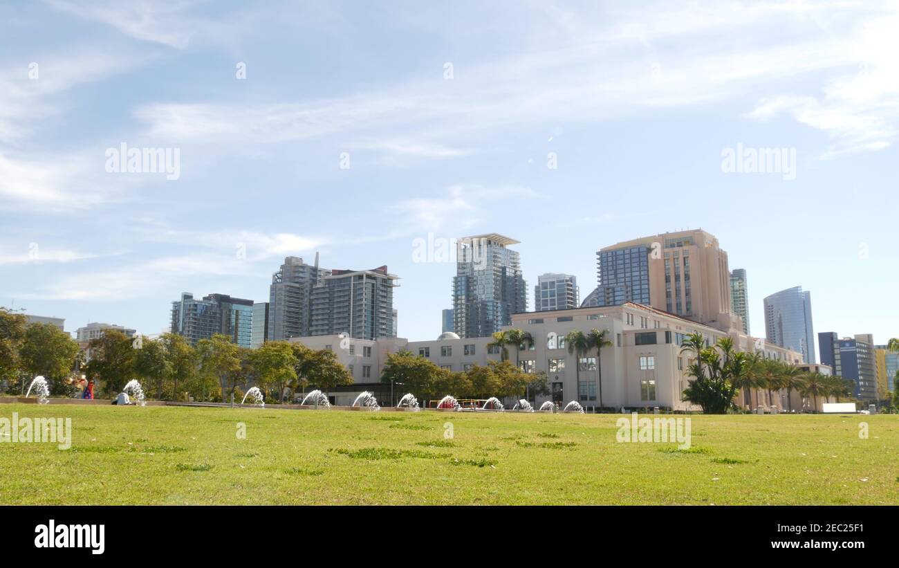 City park near San Diego county civic center in downtown, California