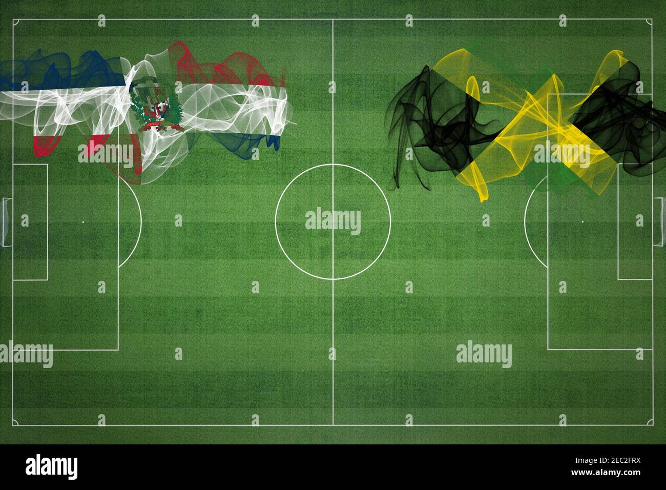 Dominican Republic vs Jamaica Soccer Match, national colors, national