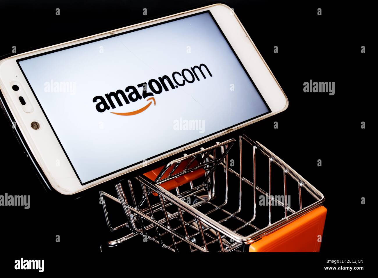 Amazon app logo on the smartphone screen. Online shopping concept where  people can shop quickly and easily all over the world Stock Photo - Alamy