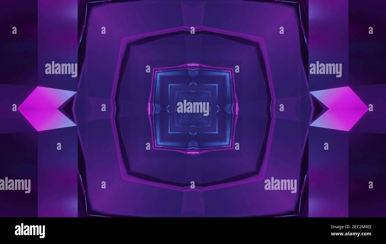 Glowing sci fi tunnel with neon light 3D illustration Stock Photo - Alamy