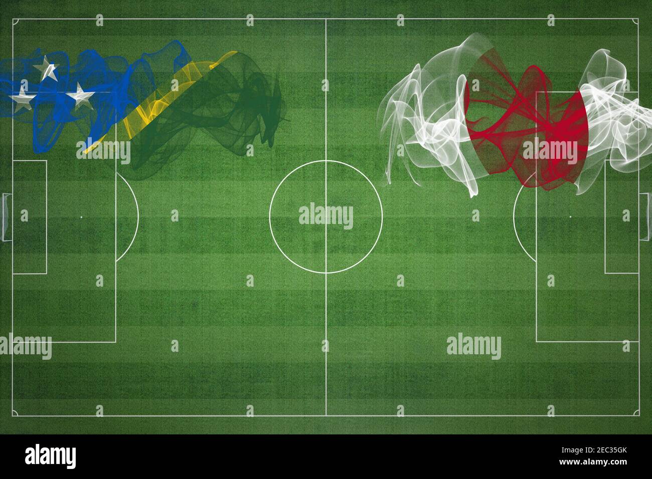 Solomon Islands vs Japan Soccer Match, national colors, national flags