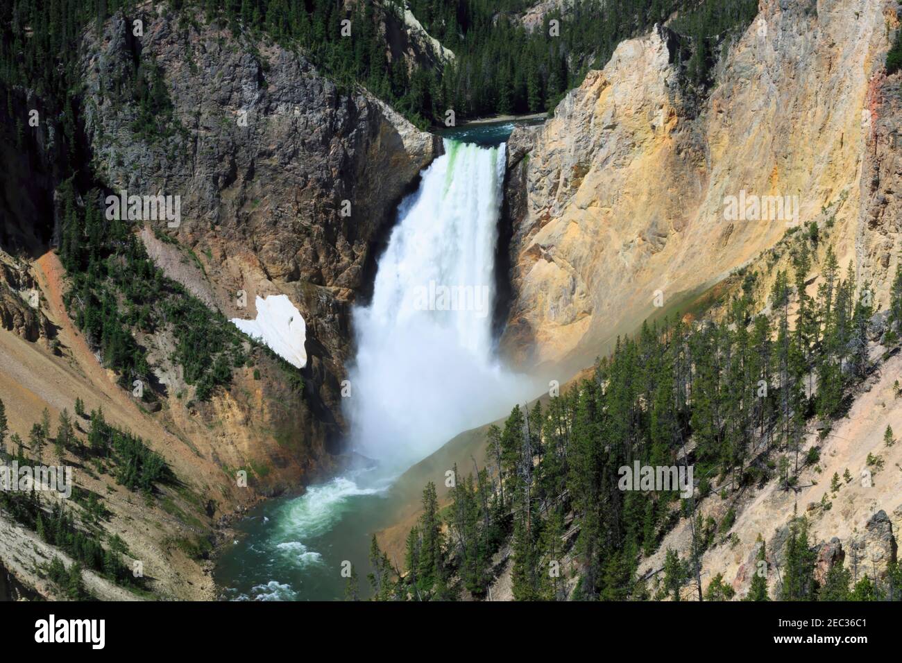 Yellowstone River Lower Falls from North Rim Drive, Yellowstone National Park Stock Photo
