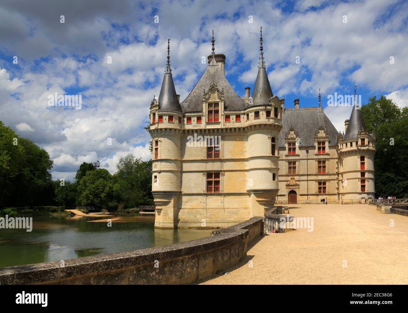 Chateau of Azay-le-Rideau, France. Built in the reign of Francois I by Gilles Berthelot, one of the earliest Renaissance chateaux. Stock Photo