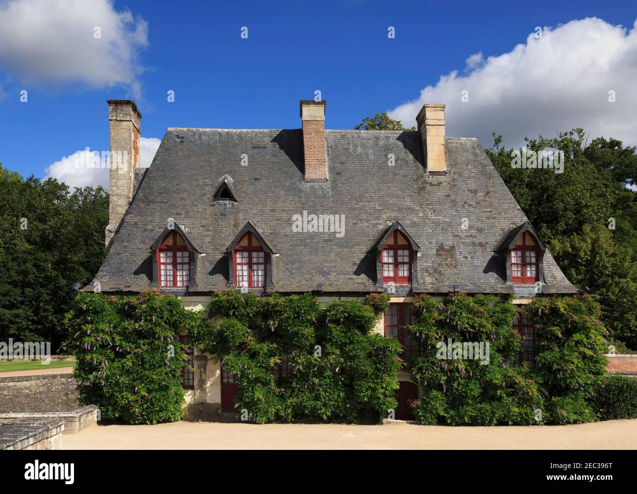 Steward's House, La Chancellerie, at Chateau Chenonceau, Loire Valley. 16th century house overlooking the garden. Stock Photo