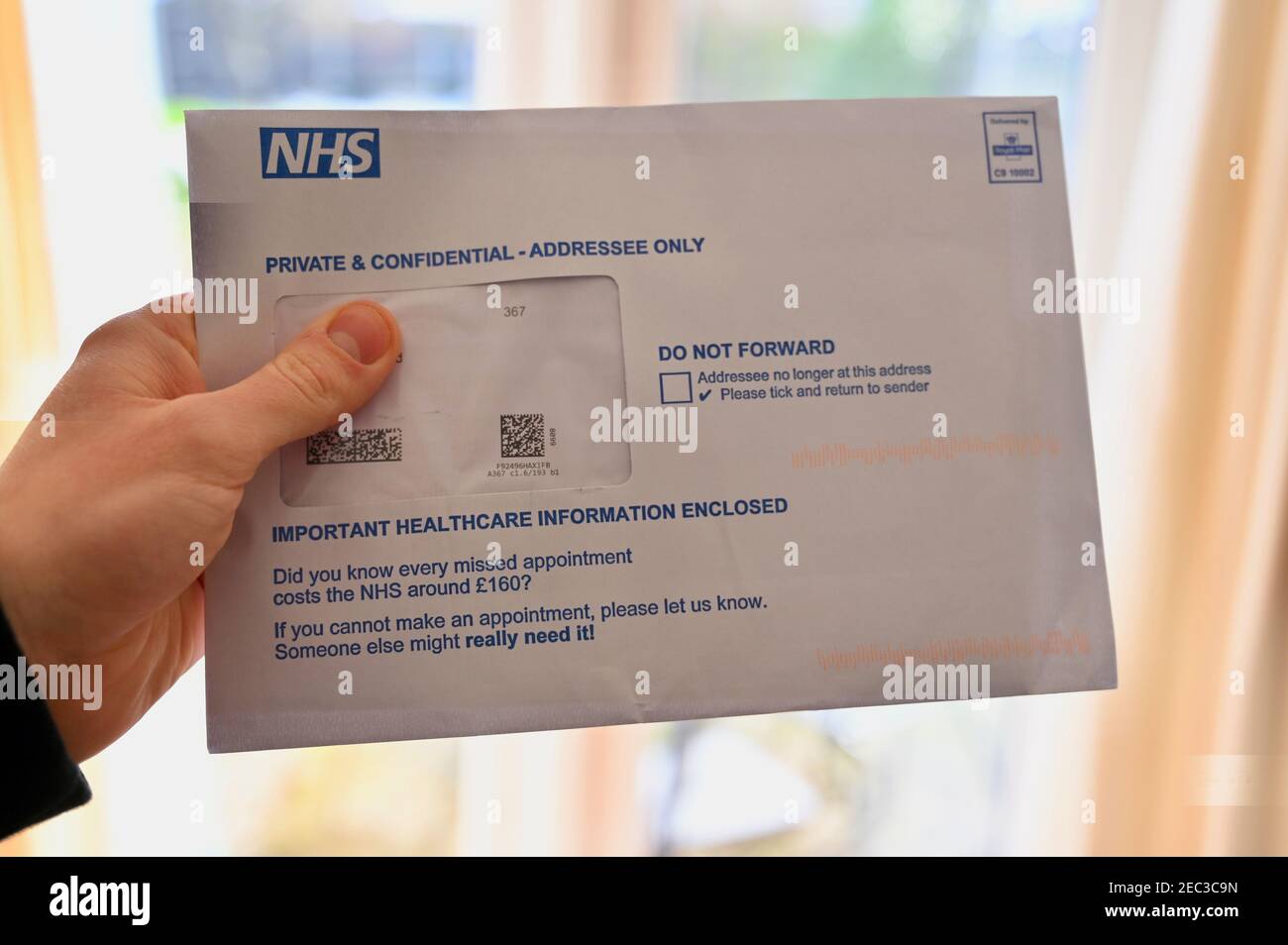COVID-19 NHS vaccination letter. Stock Photo