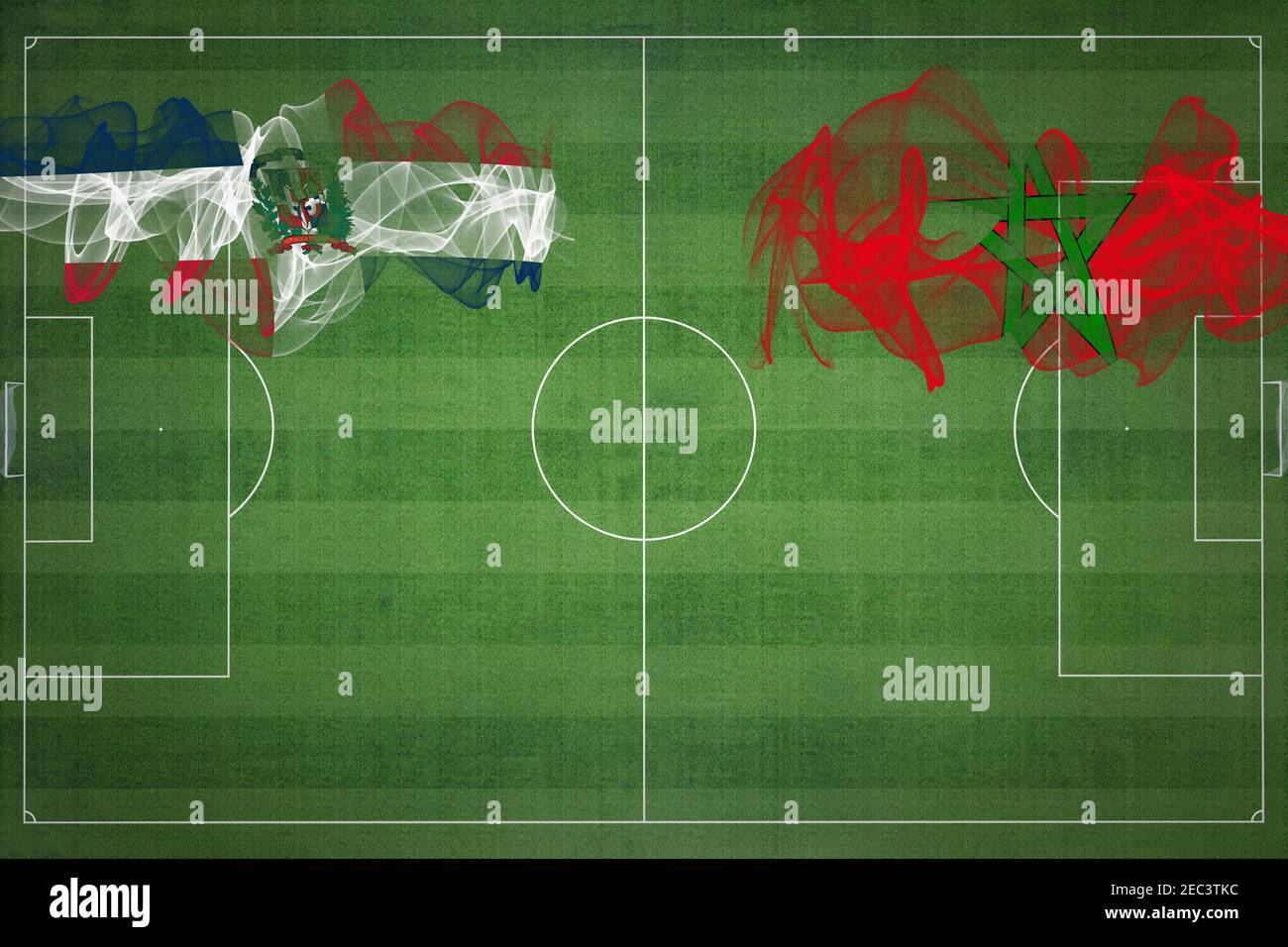 Dominican Republic vs Morocco Soccer Match, national colors, national