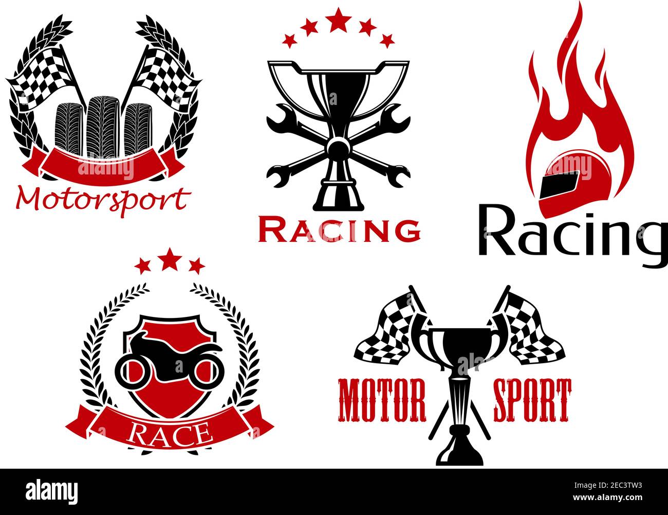 Grand prix racing crazy pistons motorclub black emblems set isolated vector  illustration Stock Vector Image & Art - Alamy