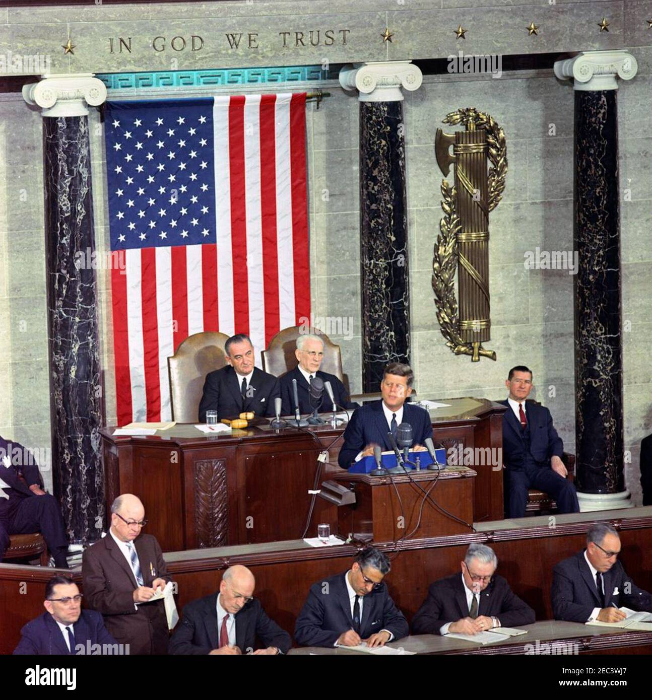 State of the Union Address, 12:33PM. President John F. Kennedy delivers ...