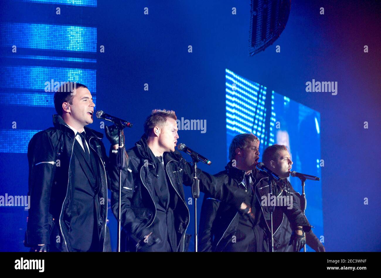 Irish boy band Westlife Performing Live Liverpool 2008 Stock Photo Alamy