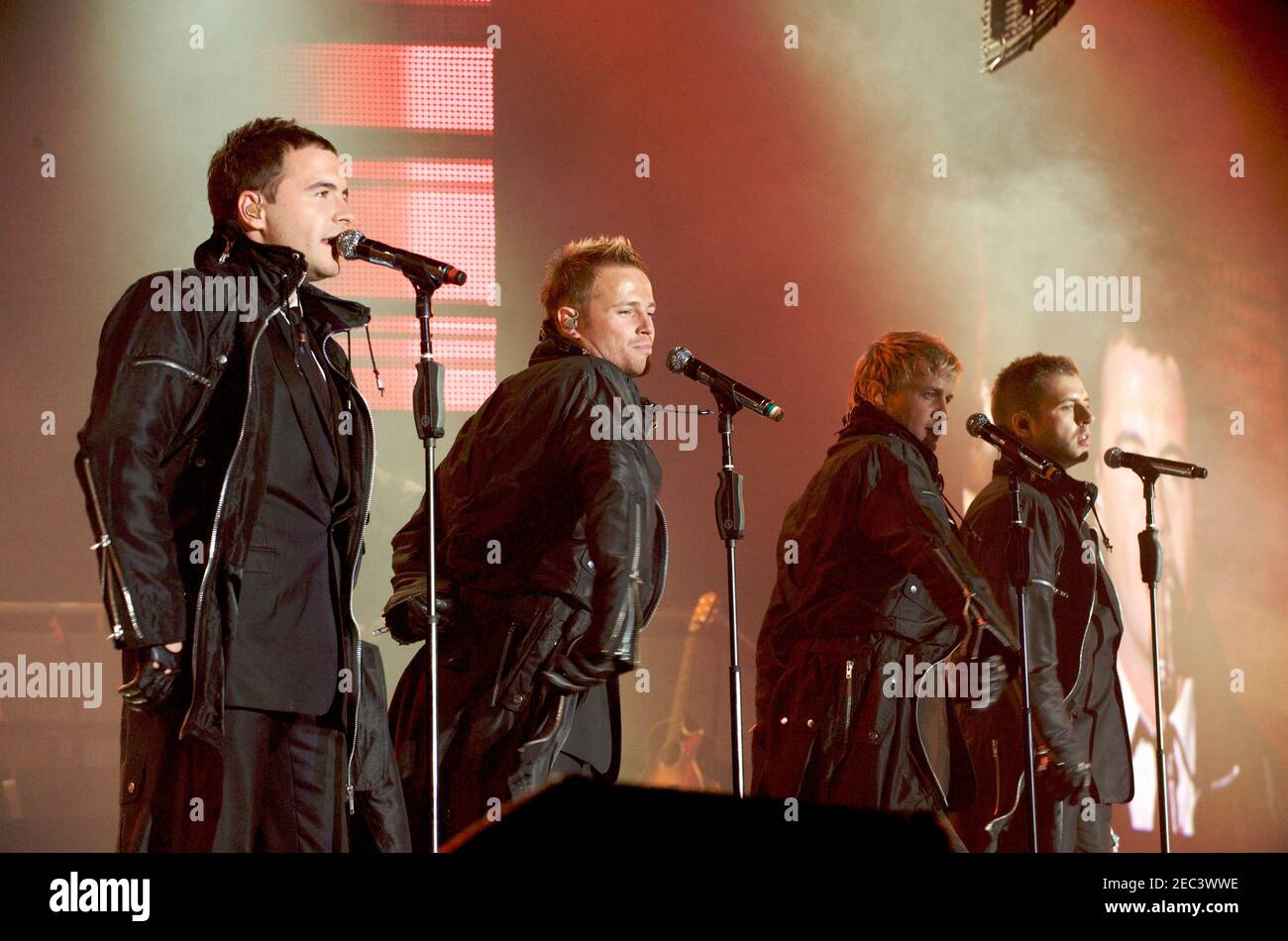 Irish boy band Westlife Performing Live Liverpool 2008 Stock Photo Alamy