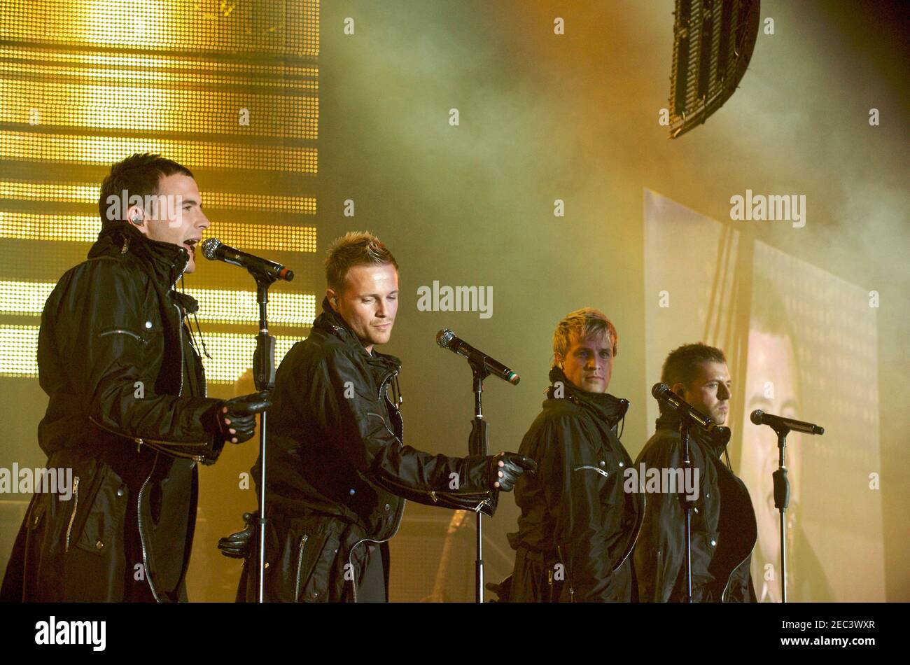 Irish boy band Westlife Performing Live Liverpool 2008 Stock Photo Alamy