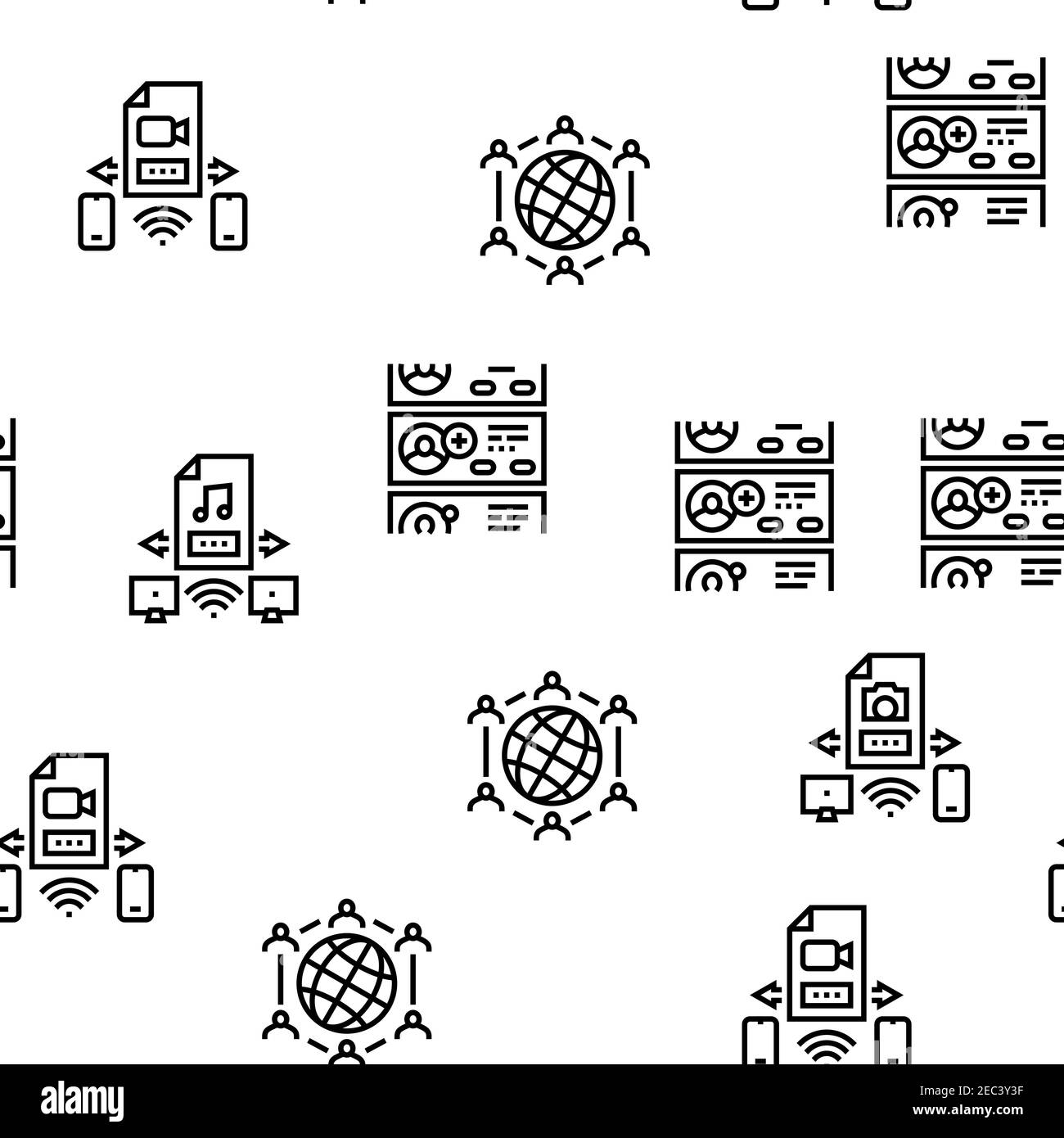 Internet Social Media Vector Seamless Pattern Stock Vector Image & Art ...